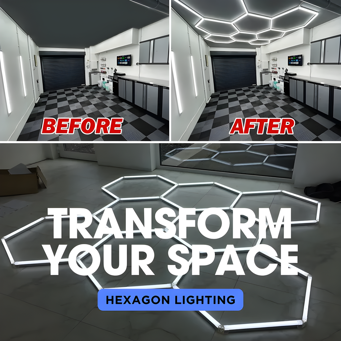 Hexagon light ceiling upgrade