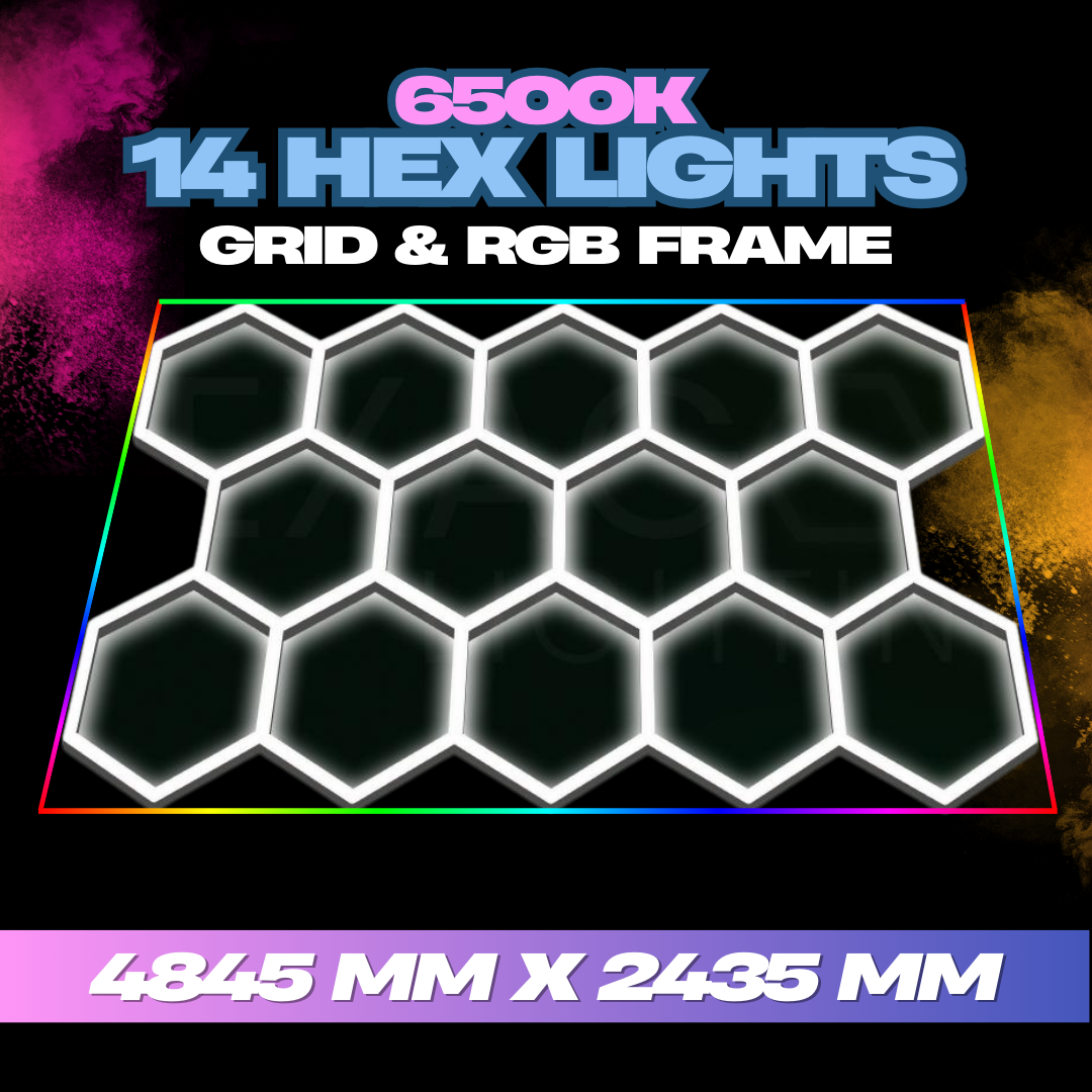 Hexagon Lights 14 Grid With RGB Frame