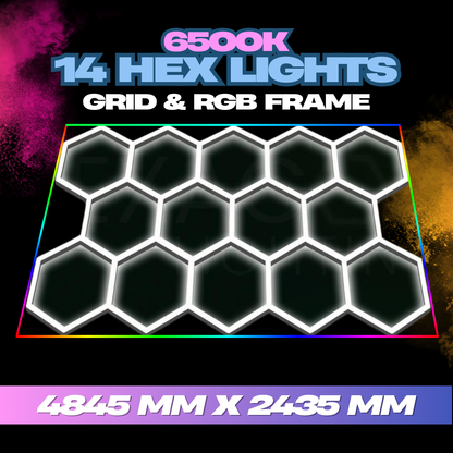 Hexagon Lights 14 Grid With RGB Frame