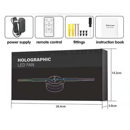 An image of the 3D holographic fans packaging and instructions