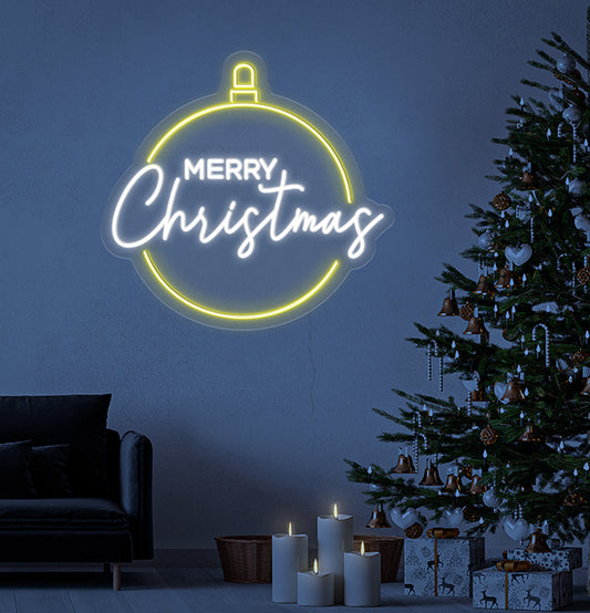 Merry Christmas Bauble Neon Sign