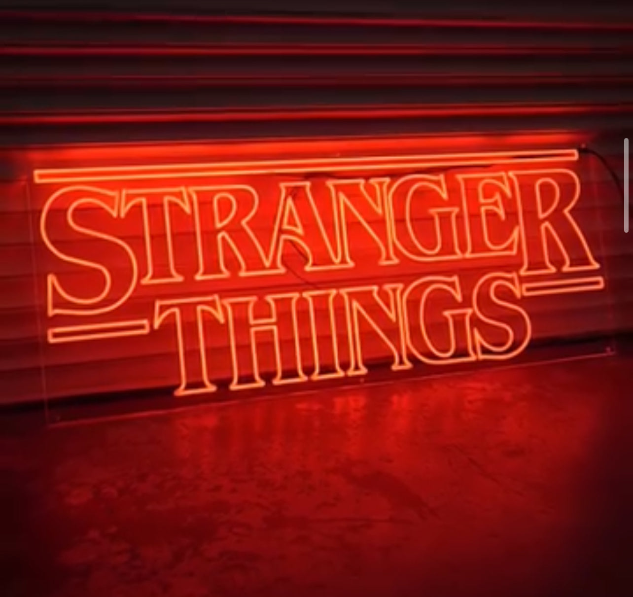 Stranger things neon sign in red neon