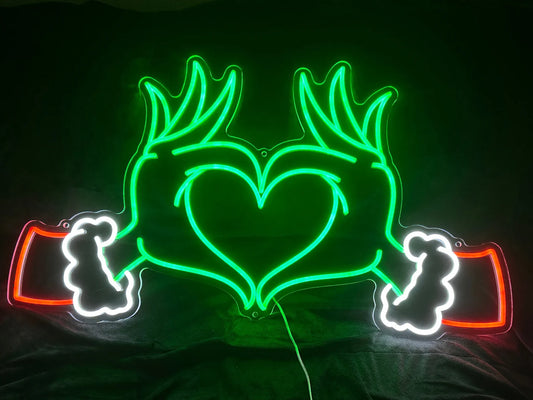 Grinch Heart Neon Sign - Neon Signs UK