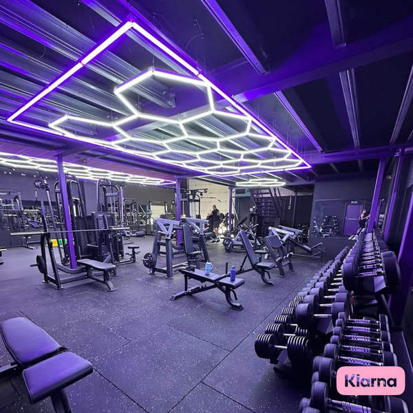 Hexagon Lights 14 Grid with Purple Frame