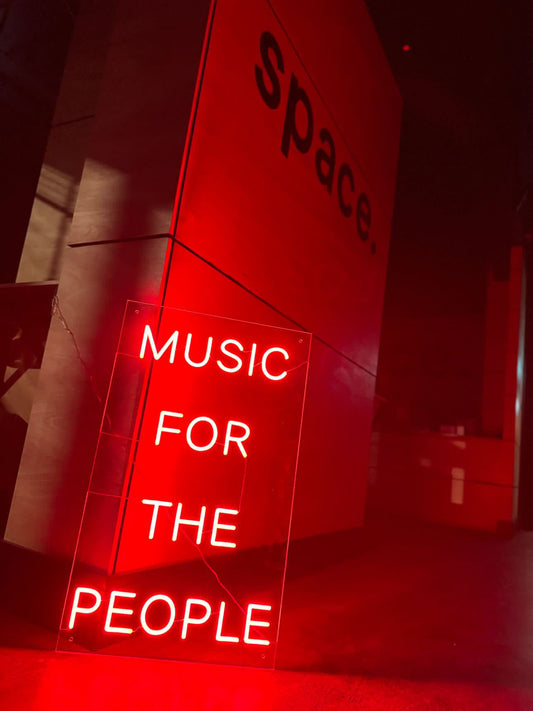 Music for the People Neon Sign – LED Decor for Music Lovers & Venues