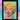 Framed artwork of a stylized portrait with a colorful background