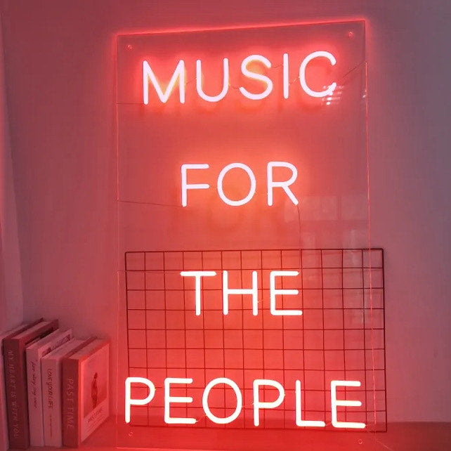 Music for the People Neon Sign – LED Decor for Music Lovers & Venues