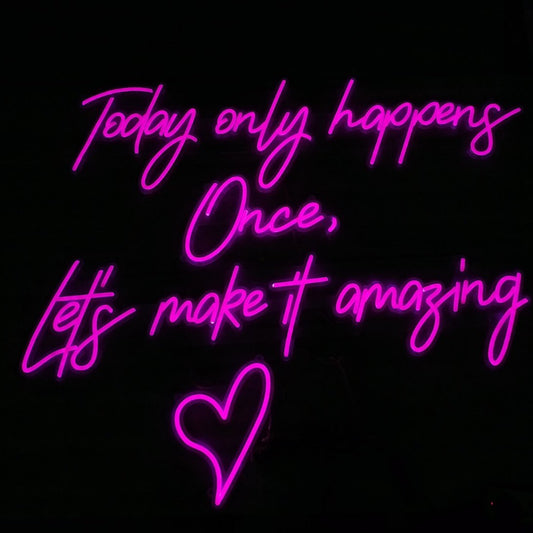 Life quote neon sign in hot pink