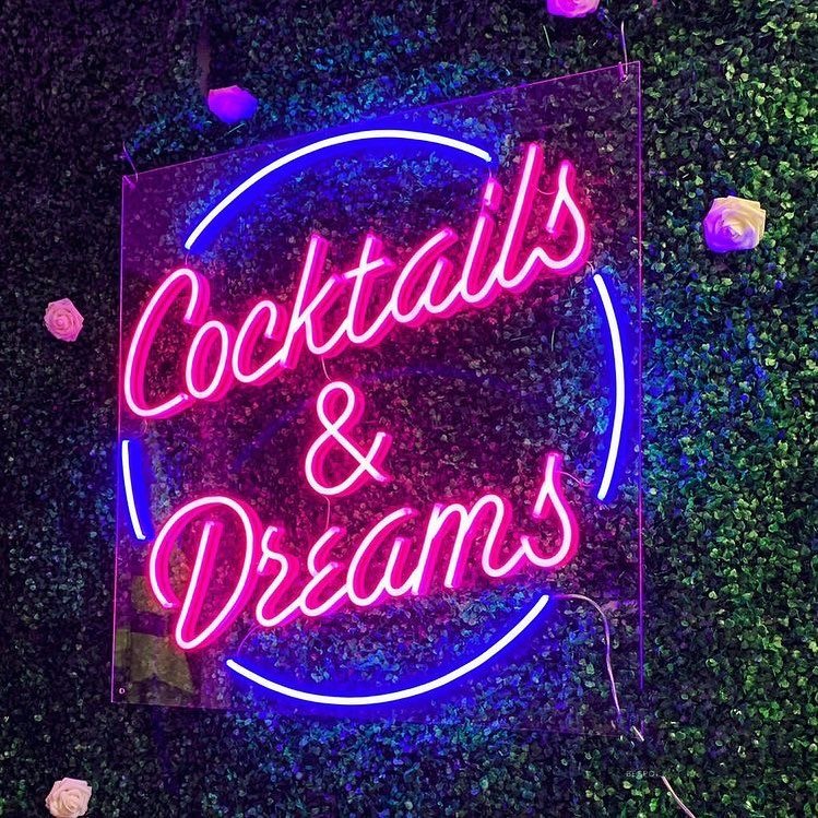 Cocktail bar neon sign, perfect for home bars and restaurants