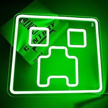 Creeper from minecraft neon sign