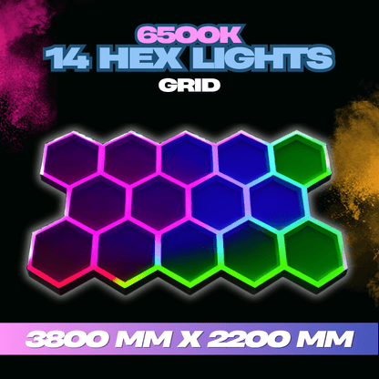 14 RGB Hexagon Lights - Neon Signs UK