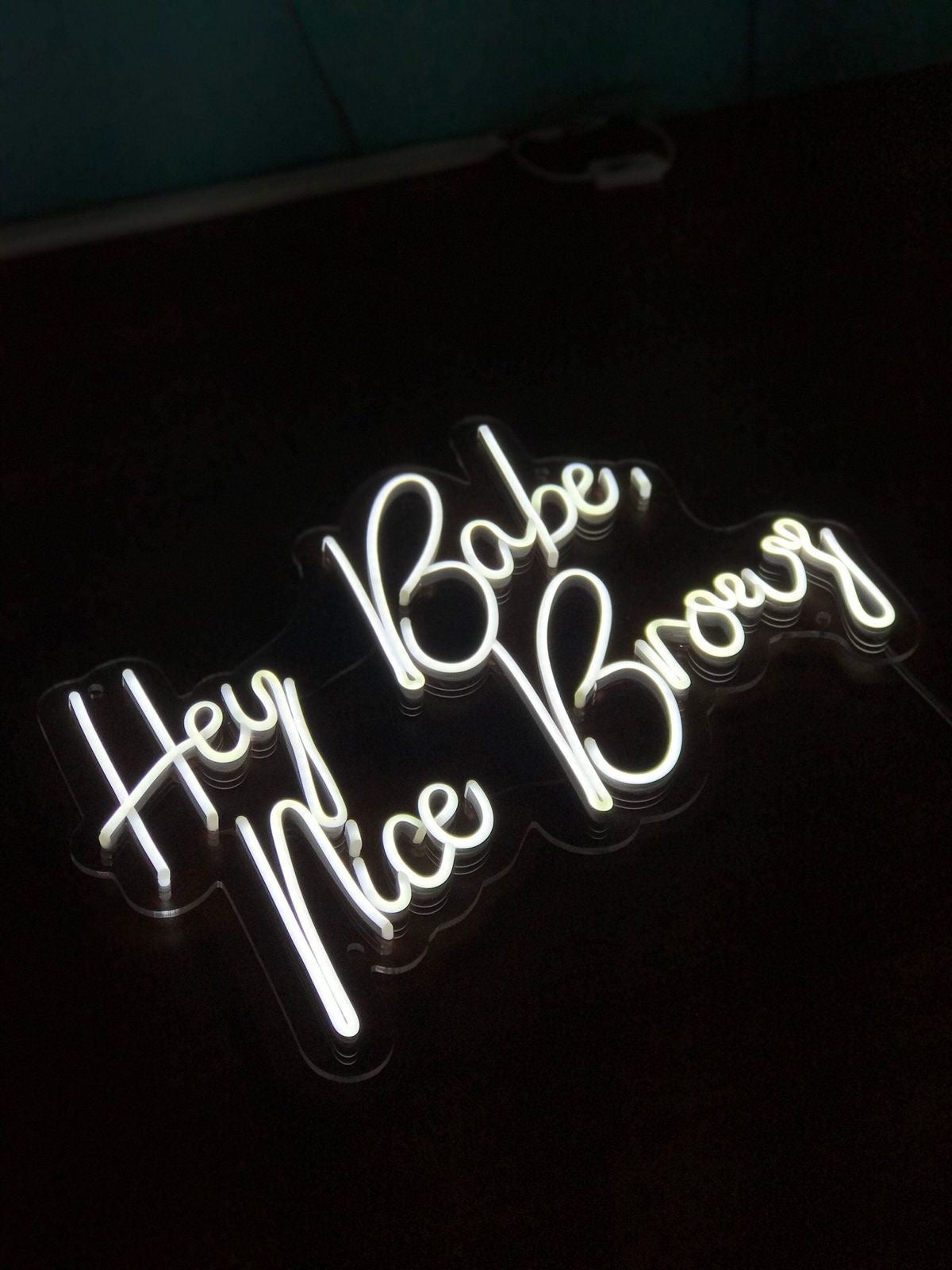 Hey Babe Nice Brows | Salon Signs - Neon Signs UK