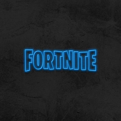 Fortnite game room neon sign with bright, colorful LEDs, perfect for adding a vibrant touch to any gaming setup