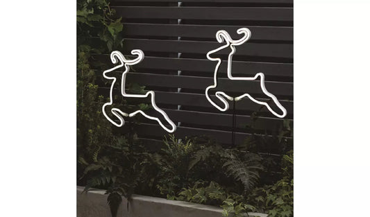 Reindeer Neon Sign in white
