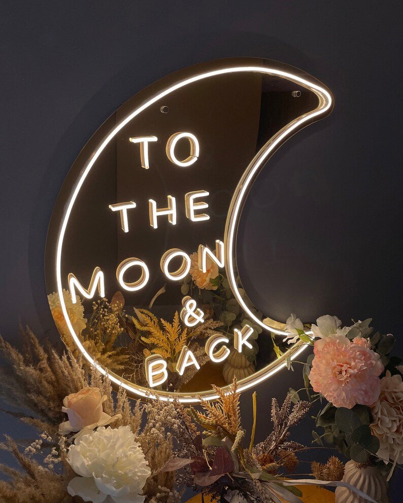 To The Moon & Back Wedding/Engagement Neon Sign - Neon Signs UK