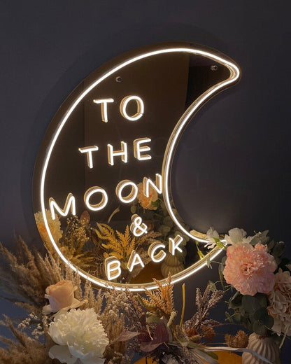 To The Moon & Back Wedding/Engagement Neon Sign - Neon Signs UK